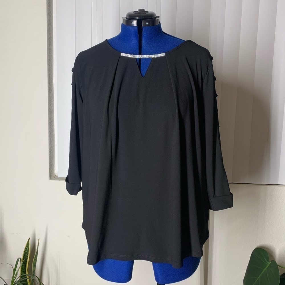 Black long sleeve blouse spandex blouse stretchy